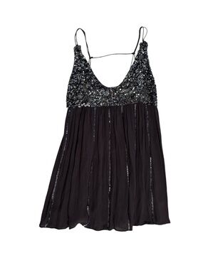 Free People Black Sequin Embellished Mini Dress